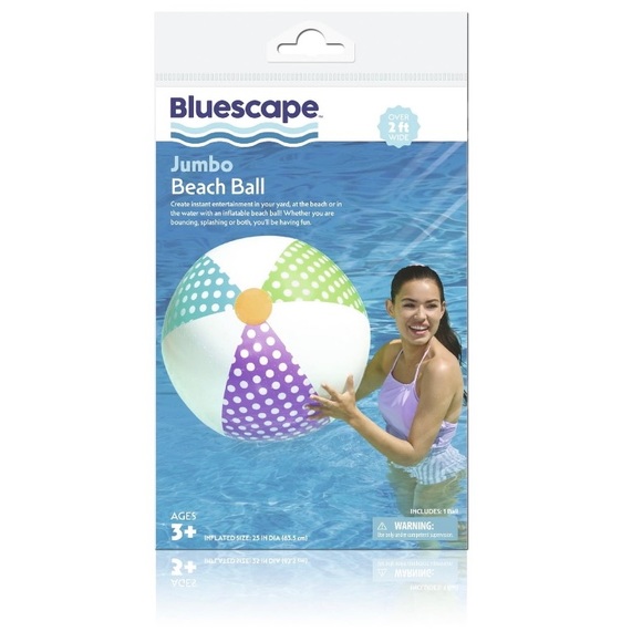 Bluescape 25 in. Jumbo Multicolor Beach and Inflatable Pool Ball - Picture 3 of 3